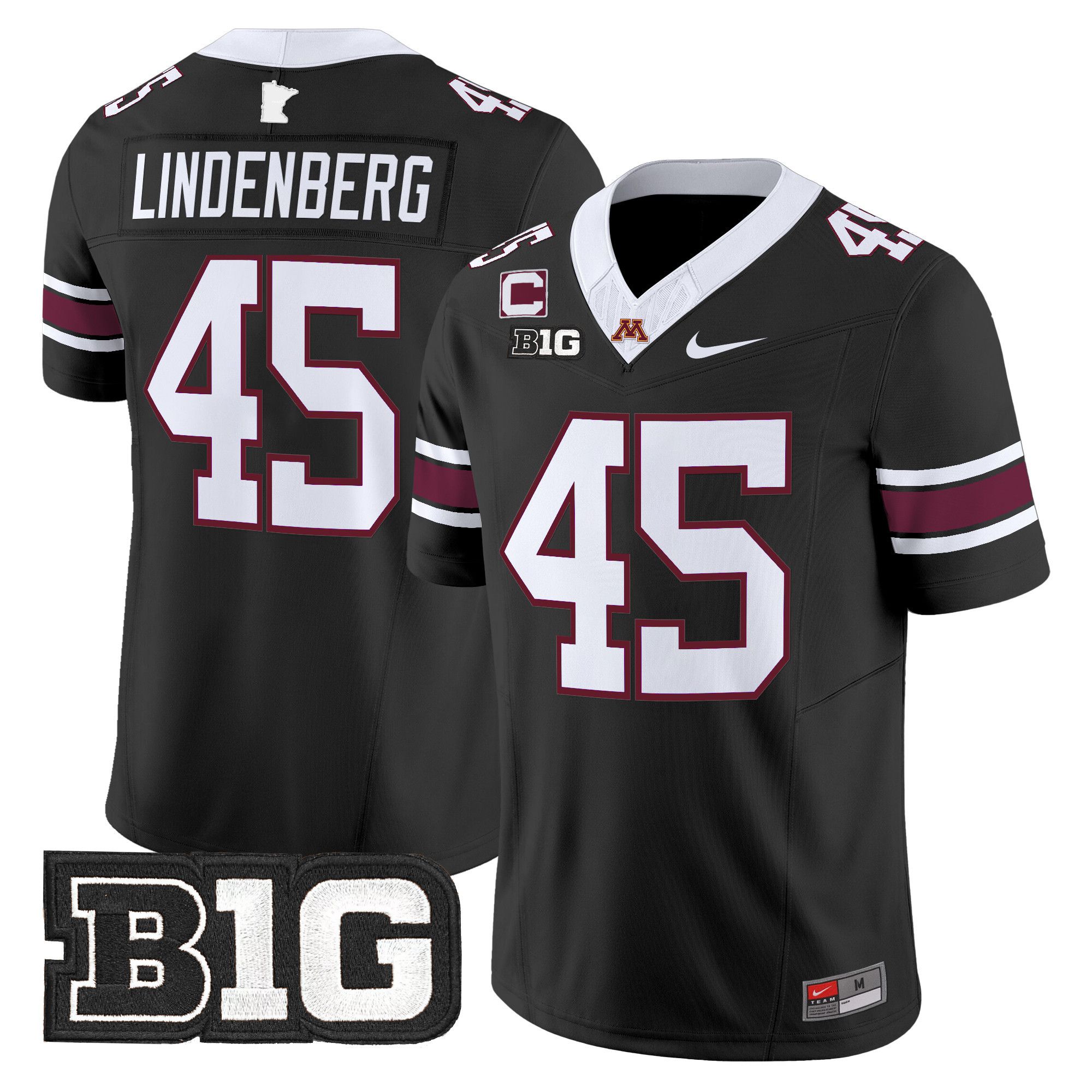 Men Minnesota Golden Gophers #45 Lindenberg Black Nike 2024 Vapor Limited NCAA Jersey->more ncaa teams->NCAA Jersey